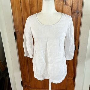PureJill white linen shirt size XS EUC